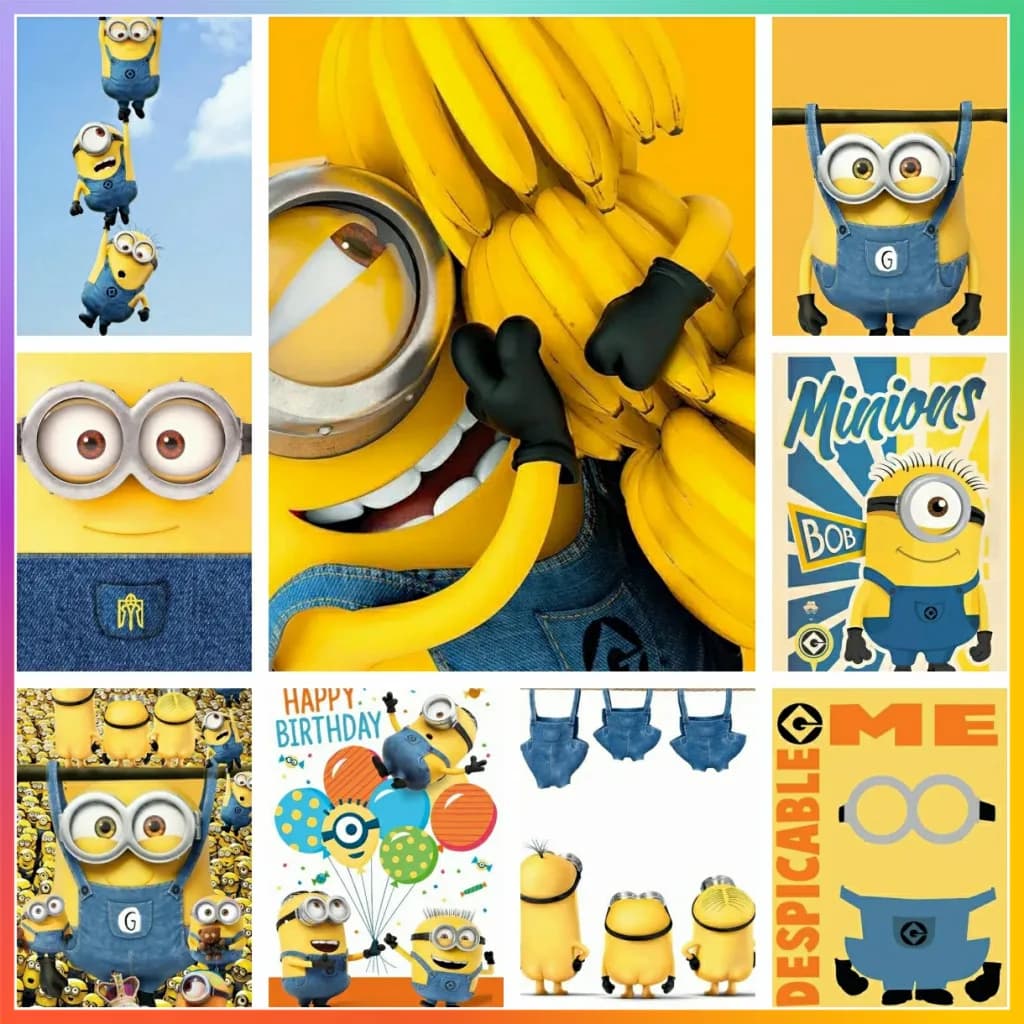 Adorabili M-Minions Cartone Animato L-Lovely, Pittura Diamantata a Punto Croce, Puzzle, Disegno Creativo, Mosaico, Ricamo, Decorazione Casa, Arte 5D Fai da Te