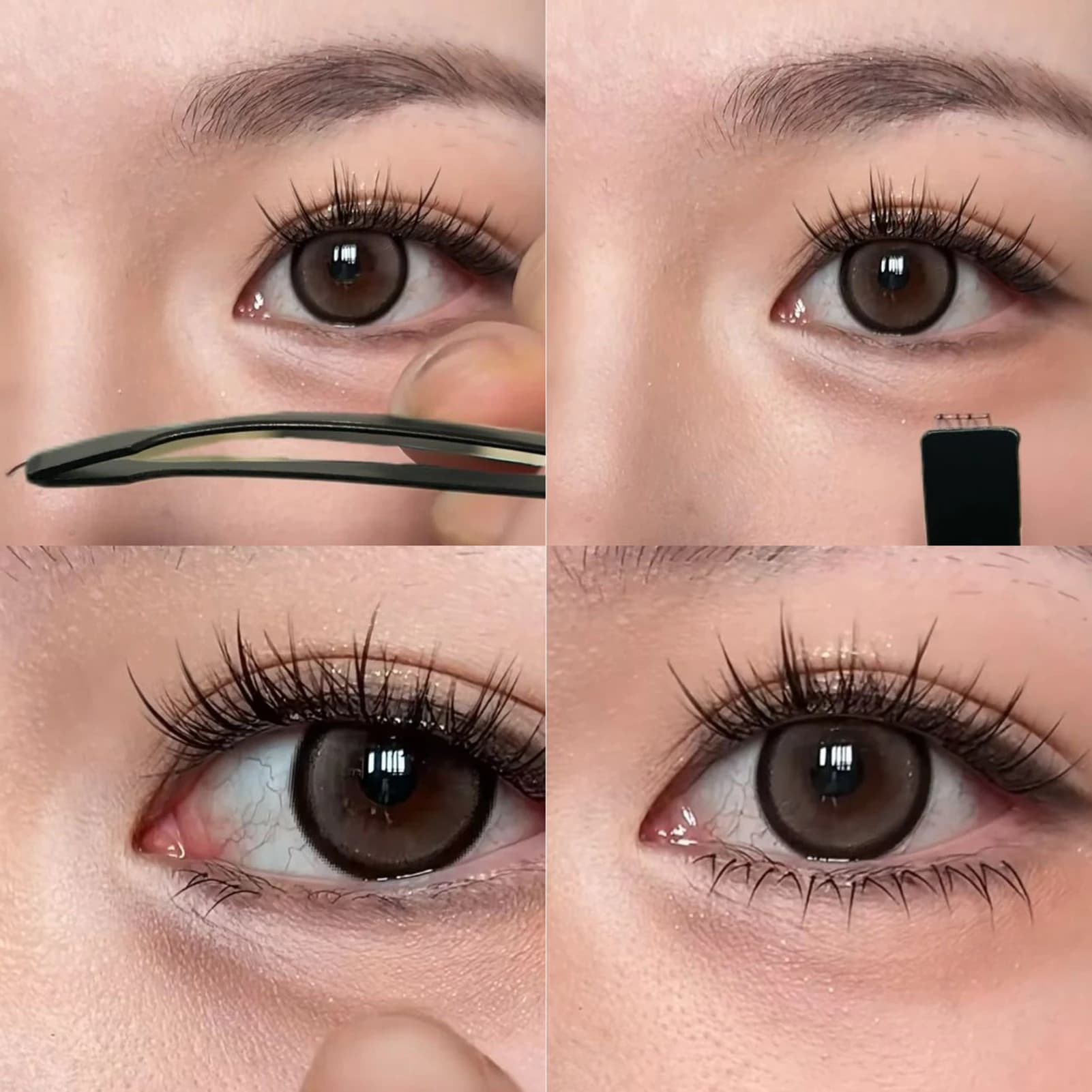 Stainless steel fake eyelash tweezers, multipurpose makeup tweezers, used for grafting or permanent eyelashes