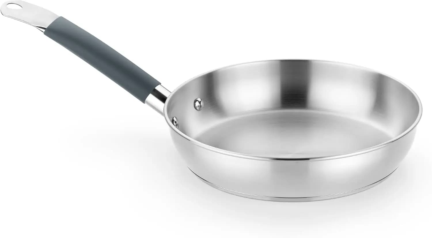 Padella in acciaio inossidabile da 11 pollici, senza PFAS, compatibile con tutti i piani cottura, padella a induzione, design professionale da chef, facile da usare