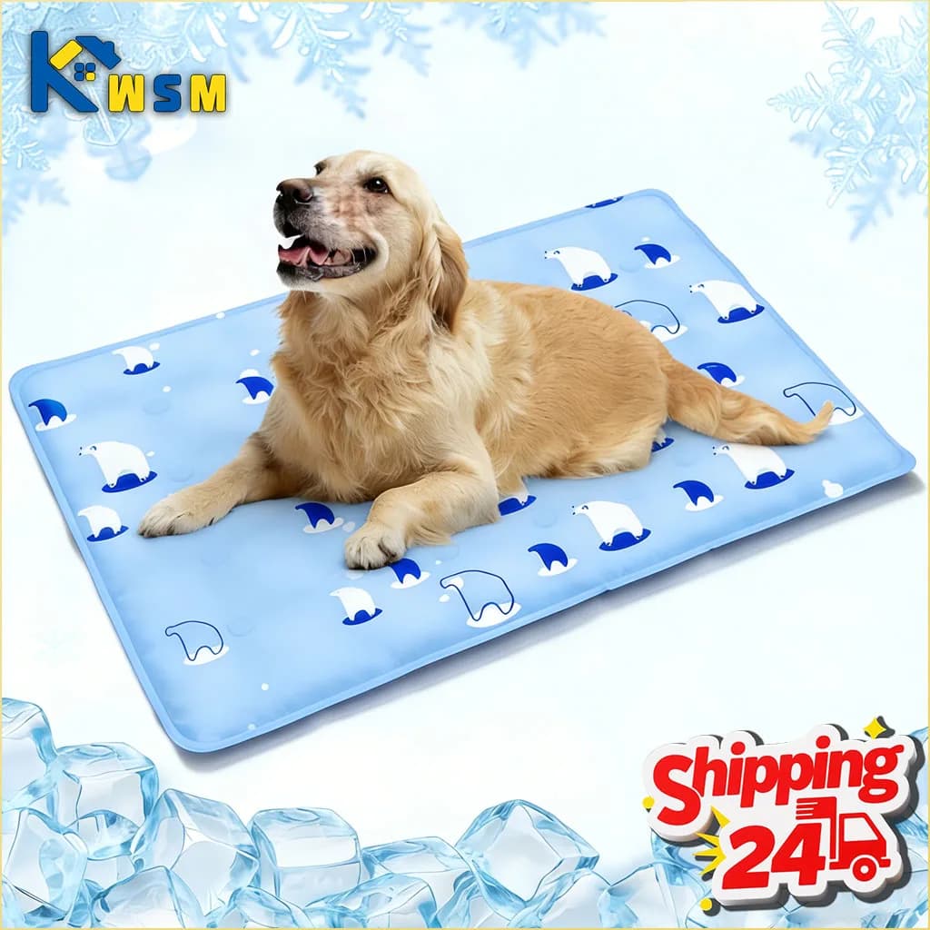 Tappetino Refrigerante Estivo per Cani e Gatti, Cuscino in Seta Ghiacciata, Tappetino Rinfrescante per Dormire, Riutilizzabile, Non Tossico, Antiscivolo per Animali Domestici