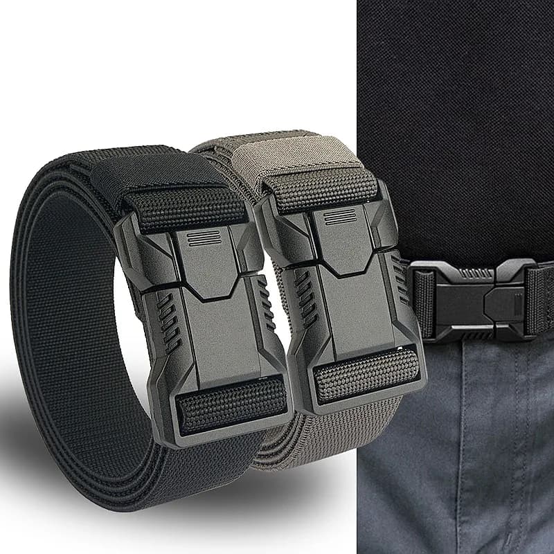 Men's Canvas Belt Breathable Lightweight Quick Release Outdoor Sports Mountaineering Running Waist Pack
