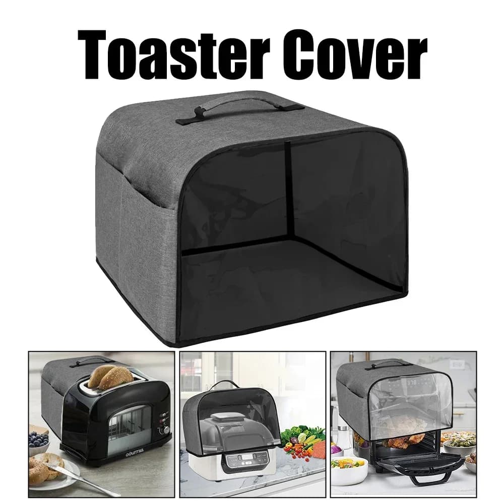Cappa per friggitrice ad aria per grill Tappo antipolvere da cucina durevole con tasche portaoggetti Copertura antipolvere per tostapane per griglia domestica impermeabile SIKEZHAN