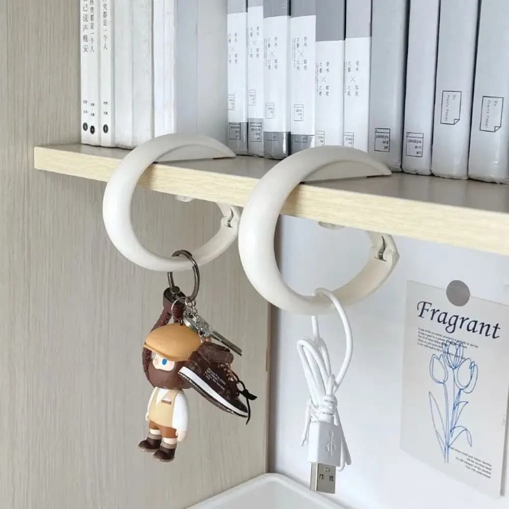 Gancio per borsa da appendere laterale da scrivania portatile durevole Gancio per borsa da tavolo rimovibile multifunzionale Organizzatore per borsa da viaggio regolabile in plastica