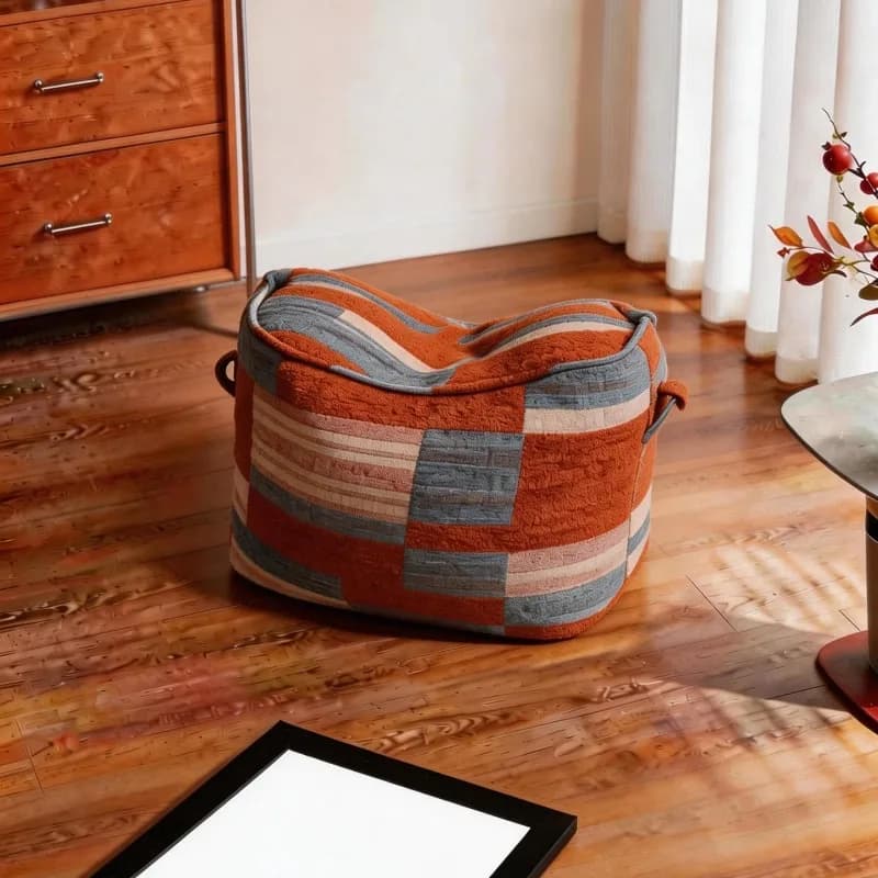 Retro Ethnic Floor Cushion, Entryway Shoe Changing Stool, Bohemian Meditation Seat, Aesthetic Home Decor for Bedroom&Living Room