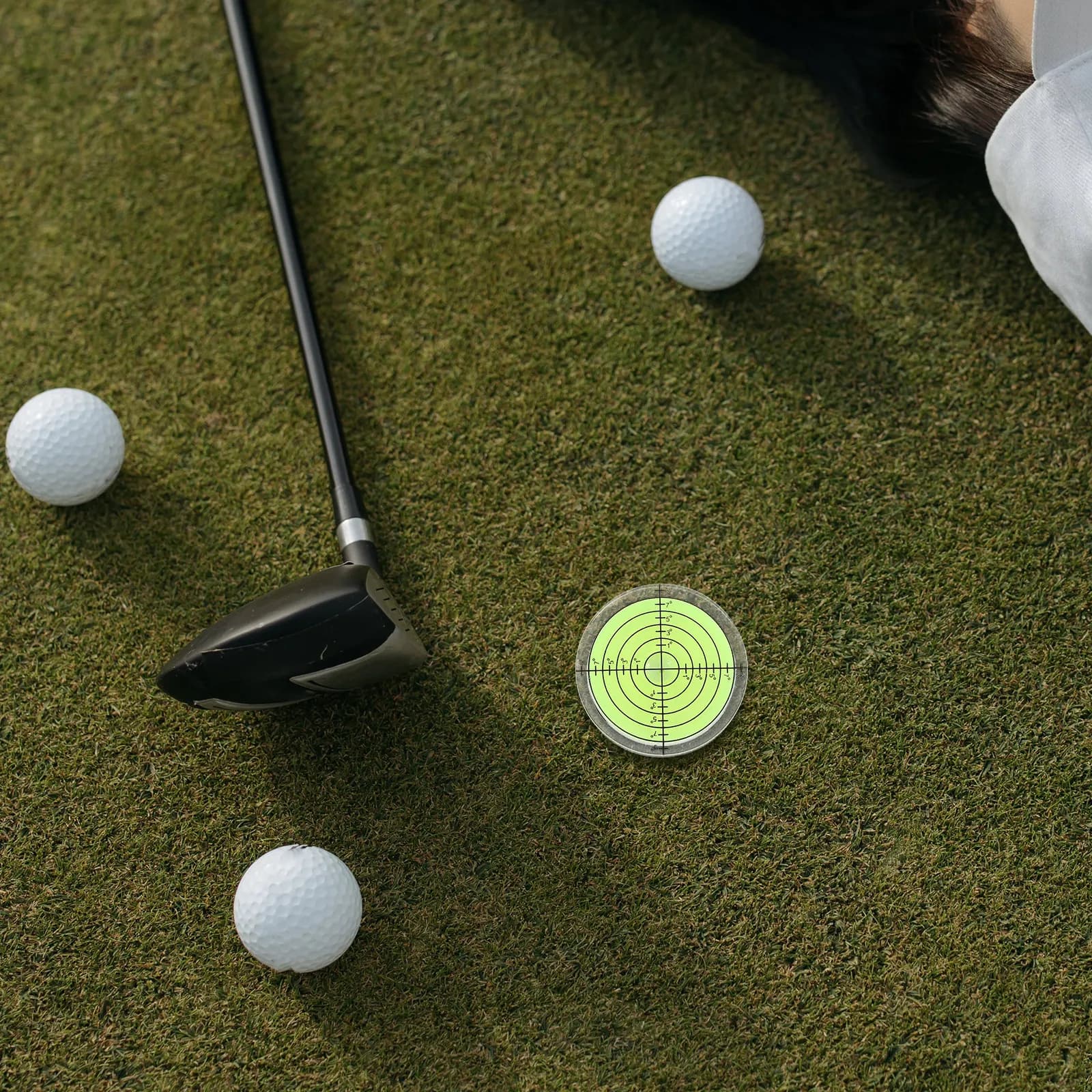 Golf Ball Marker Bubble Level High Precision Putting Aid for Green Contour Measurement Portable Lightweight