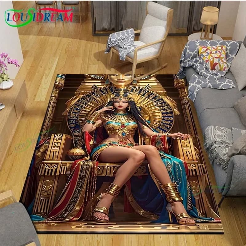Pharaoh Egyptian-dea-rune carpets printed living room carpet anti-slip mats bedroom for kids mat Yoga big carpet Decor