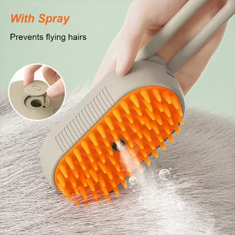 Spazzola per massaggio spray per cani e gatti caldi Spazzola per massaggio spray a vapore a un pulsante Pieghevole girevole galleggiante per capelli Spazzola per depilazione Pettine
