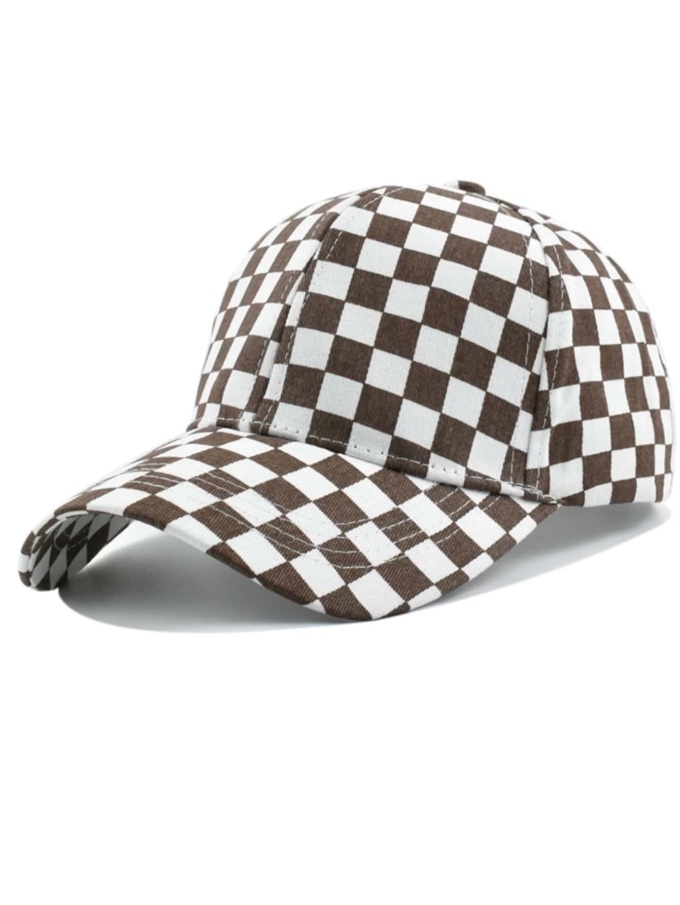 Unisex Checkered Baseball Cap Casual Outdoor Sun Hat