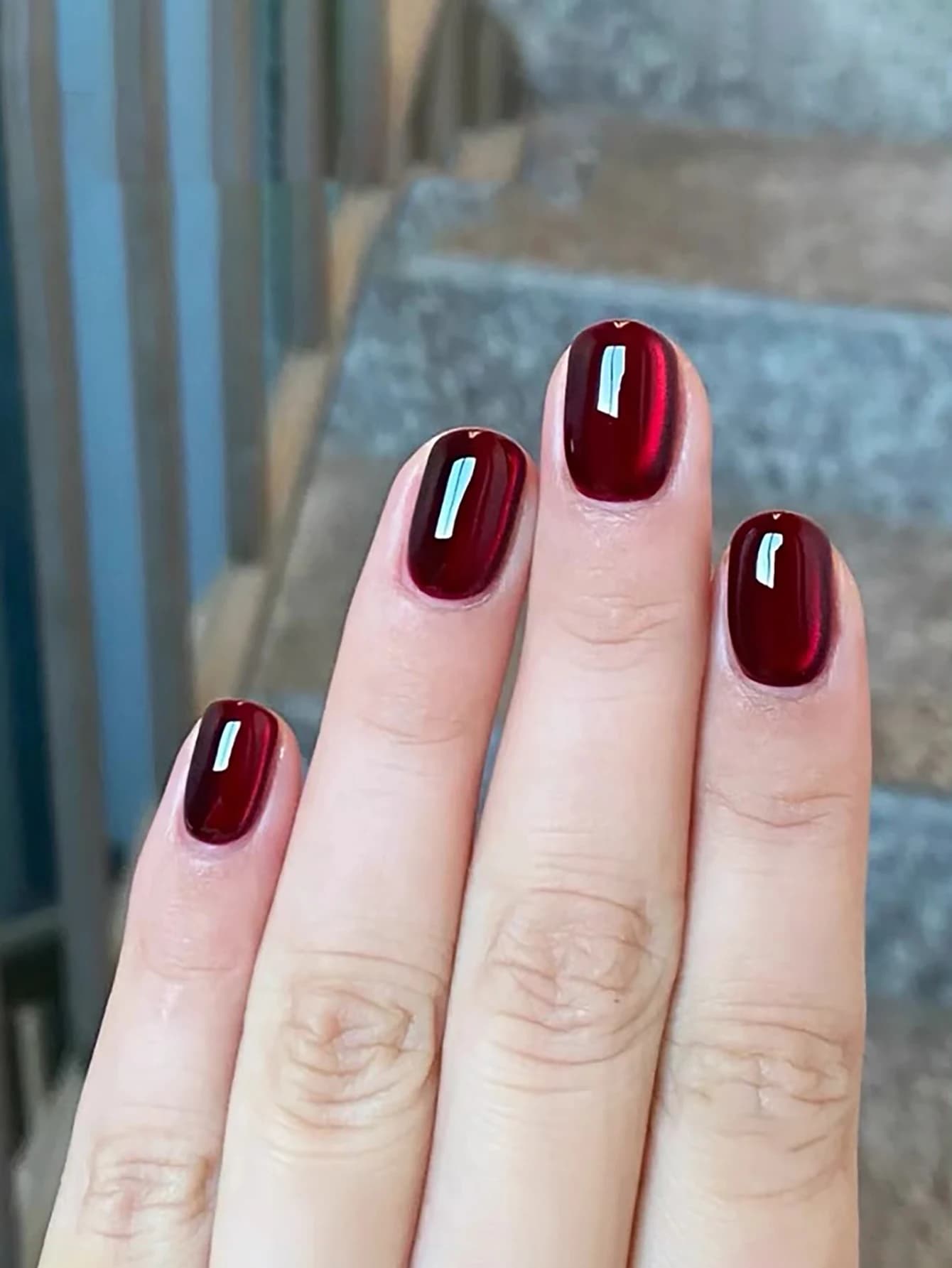 1-24 pezzi WS Primavera Estate Rosso scuro Verde Perle di vetro Cat Eye Gel Smalto per unghie Moda Nail Salon Nail Art Home Forniture per unghie fai da te