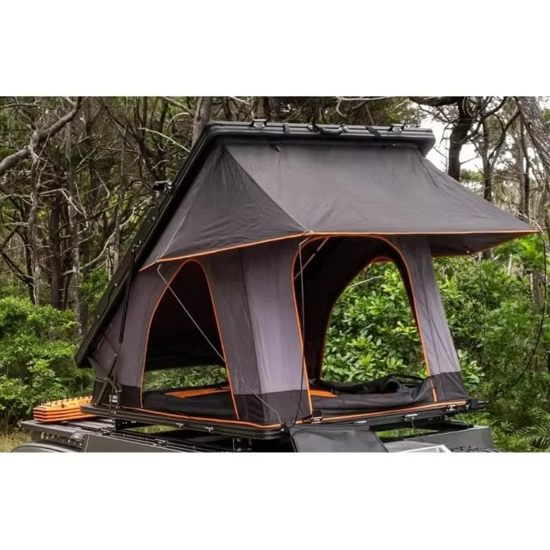 Tenda da tetto con guscio rigido Tenda da tetto con pannello solare impermeabile da campeggio in alluminio per 4 persone