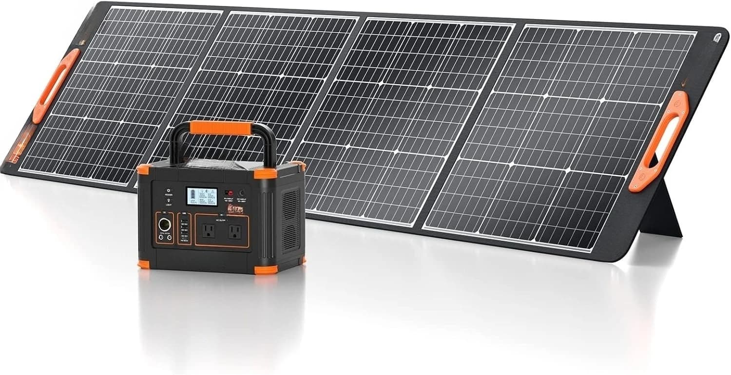 1000W Solar Generator with 200W Portable Solar Panel, 999Wh Portable Power Station Solar Powered Generator Lithium Battery