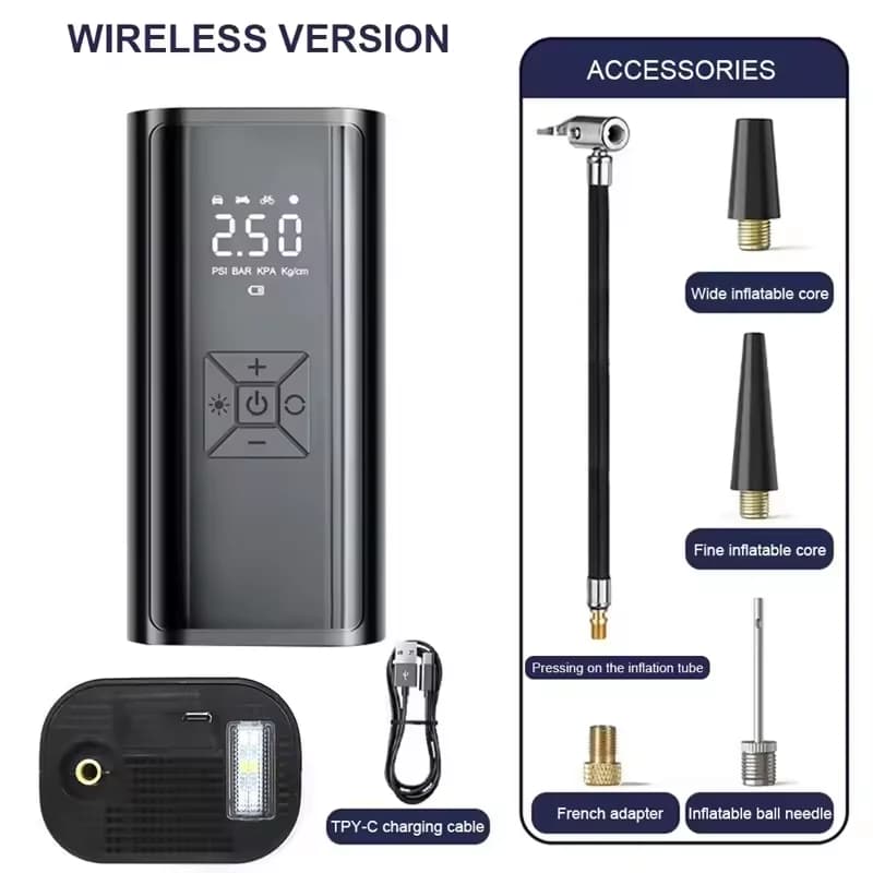 YIJU Wireless Air Pump 150psi Portable Electric Tire Inflator For Car Bicycle Motorcycle Mini Air Compressor Tire Air Injector