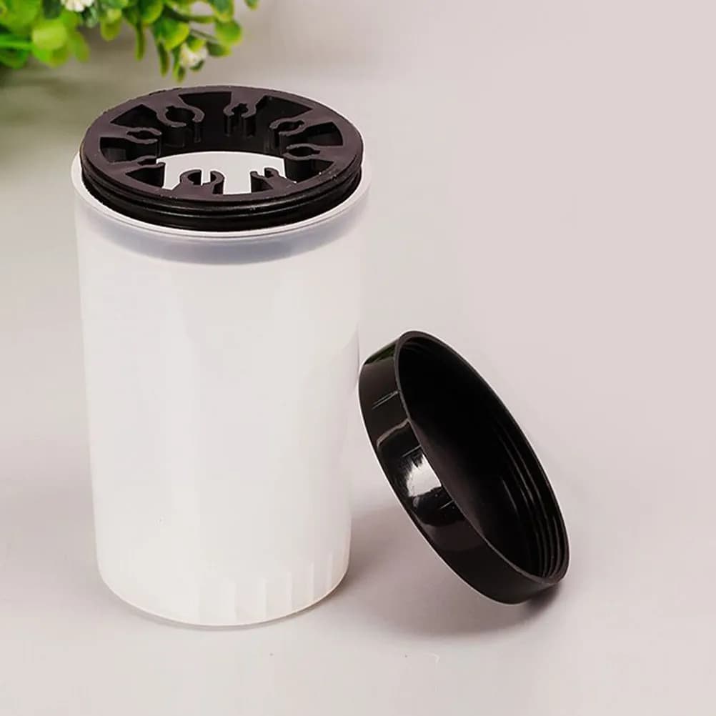 2 Pieces Multipurpose Bottle for Brush Cleaning, Plastic Washer, Nail Art Brush Organizer with Adjustable Clip for Fund Cleaning