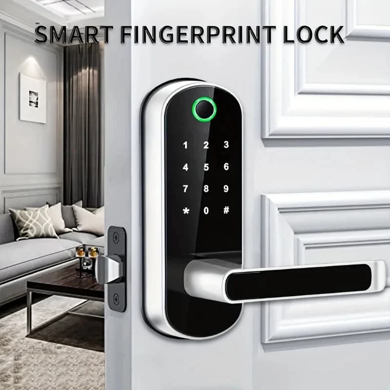 Nuova serratura intelligente per porta con impronta digitale e tastiera, serratura elettronica biometrica, sblocco tramite impronta digitale/password/chiave per casa/ufficio