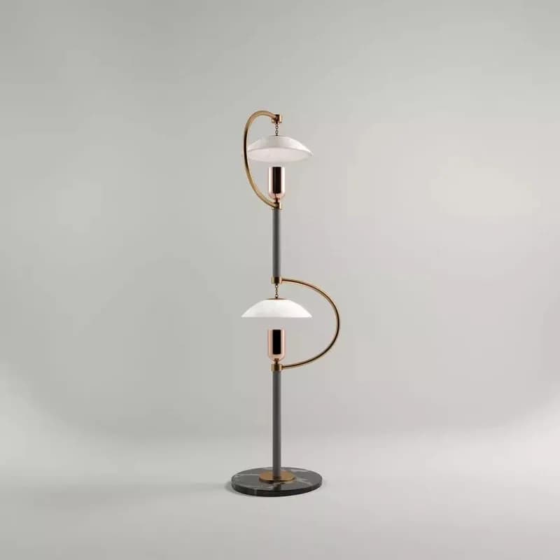 Modern simple desk lamp floor lamp living room bedroom study sales department villa model room light luxury marble cloth cover