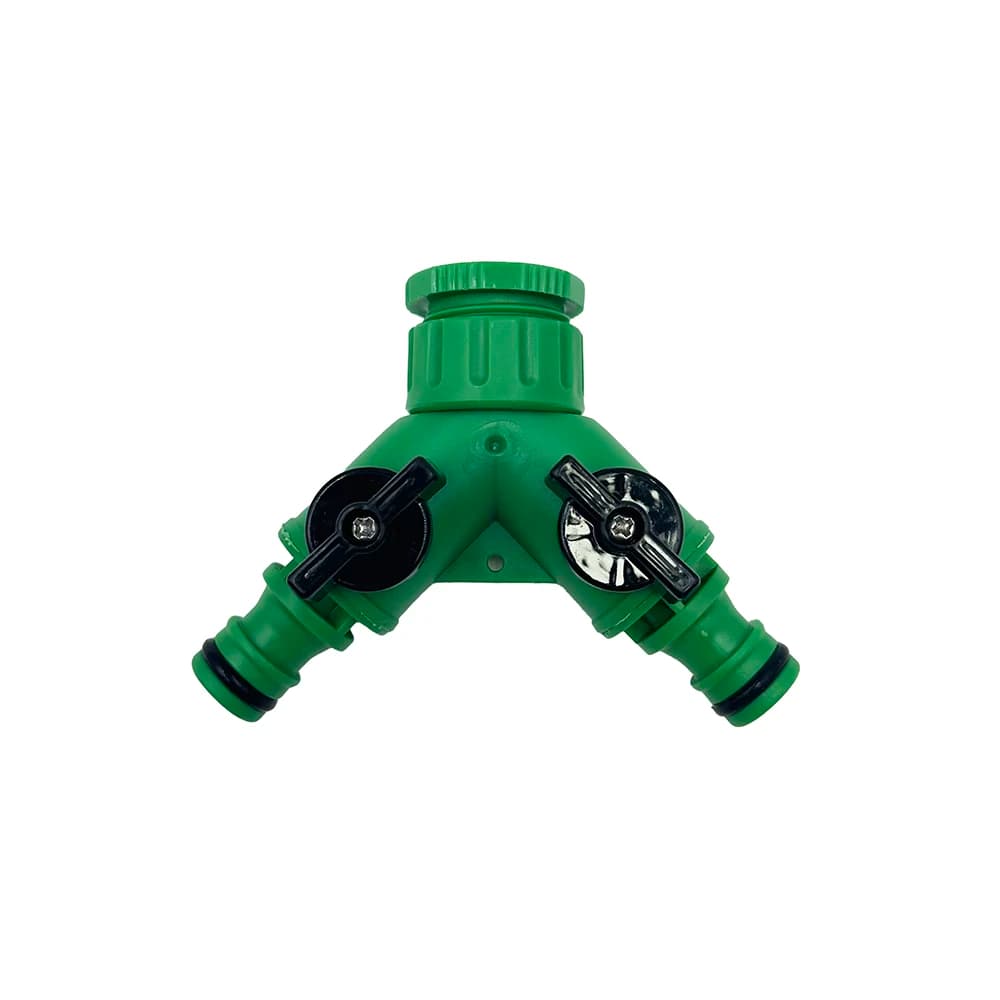 1 pz giardino rubinetto acqua Splitter 1/2 "3/4" filettatura femmina tubo da giardino a 2 vie tipo Y irrigazione interruttore regolabile valvola di controllo dell'acqua