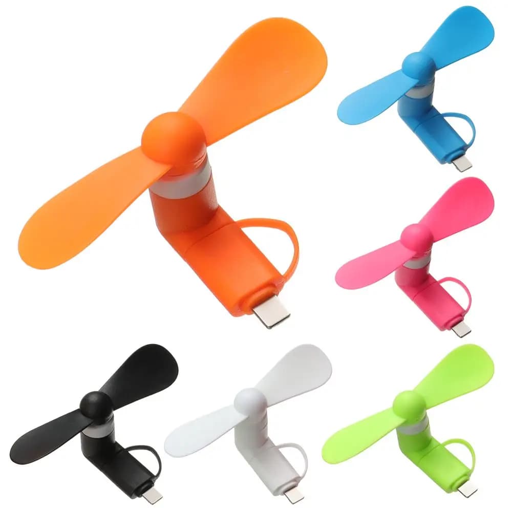Ventola USB creativa flessibile 2in1 Mini ventola portatile per telefono cellulare Dispositivo di raffreddamento per Android Per IPhone Per Samsung Per Huawei Per iPad