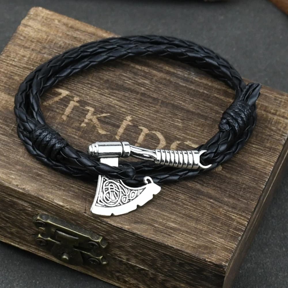 Gioielli da uomo Ax Wrap Anchor bracciale vichingo accessori in pelle da uomo Slavonic Perun Bangle bracciali bracciale vichingo Axe