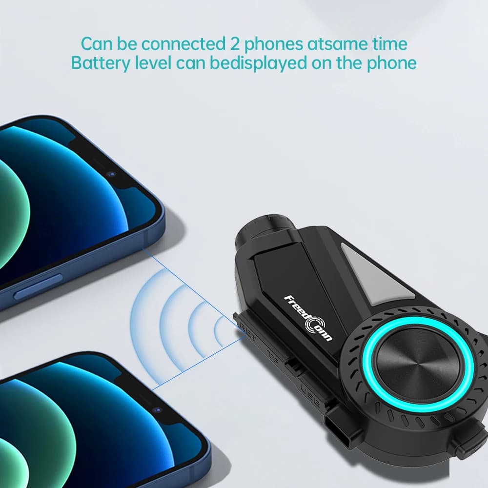 Interfono Bluetooth per casco da moto FreedConn R3 PRO con videocamera 2K, registratore video DVR WiFi per guida in gruppo