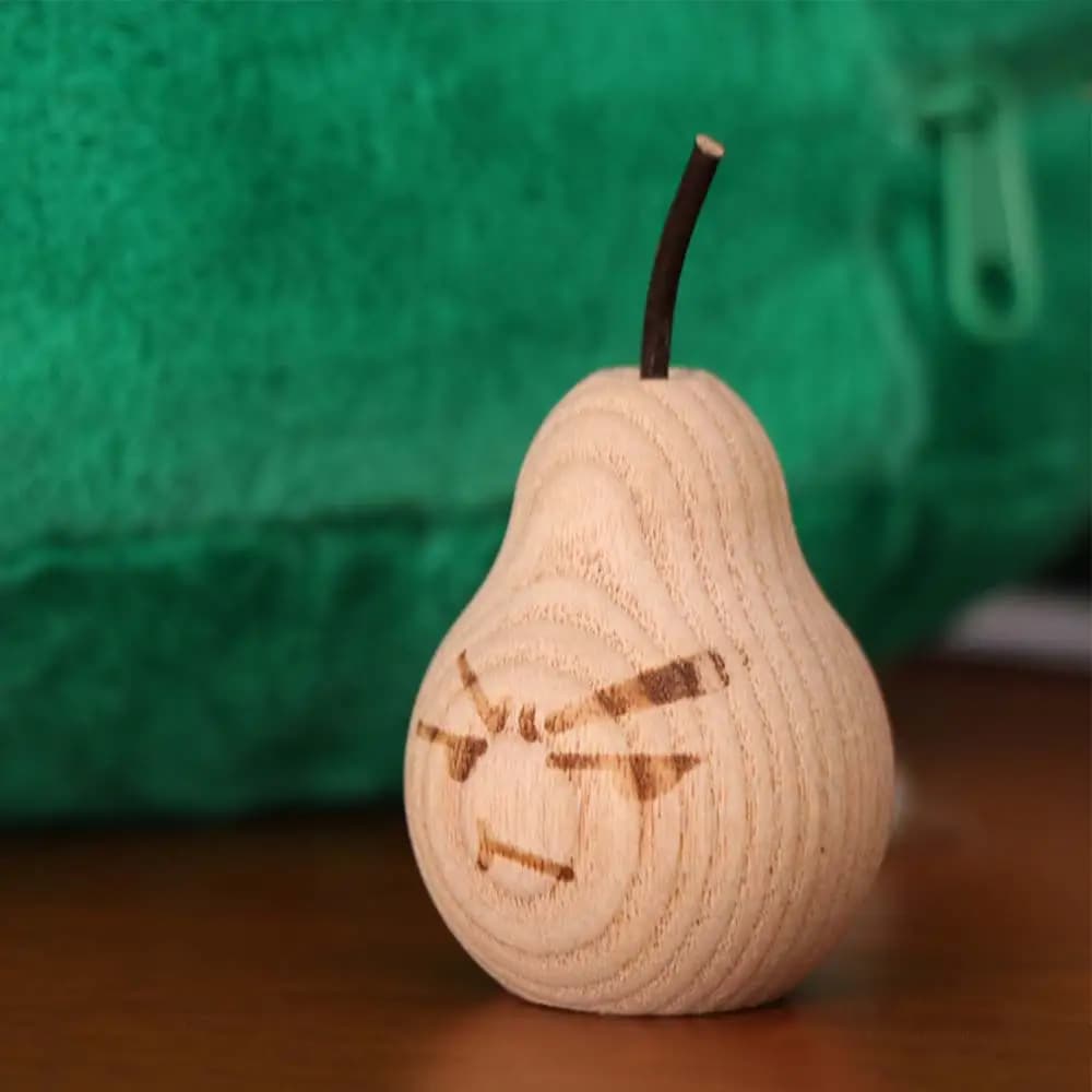 2 Pezzi Miniature in Legno Fatte a Mano, Diffusore a Forma di Pera, Scultura Artificiale Naturale Fai-da-te, Graziosa Statua di Pera in Legno per Esposizione Studio