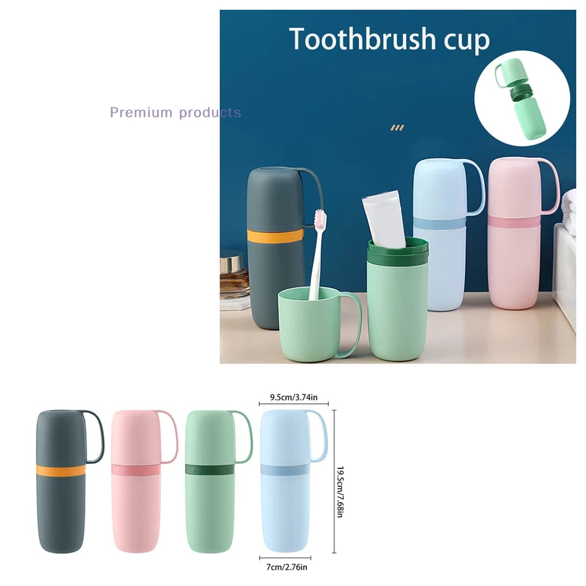1PC Spazzolino da denti Tazza da viaggio Spazzolino da denti Porta dentifricio Semplice tazza portatile per collutorio per viaggi d'affari Acessor da campeggio a casa