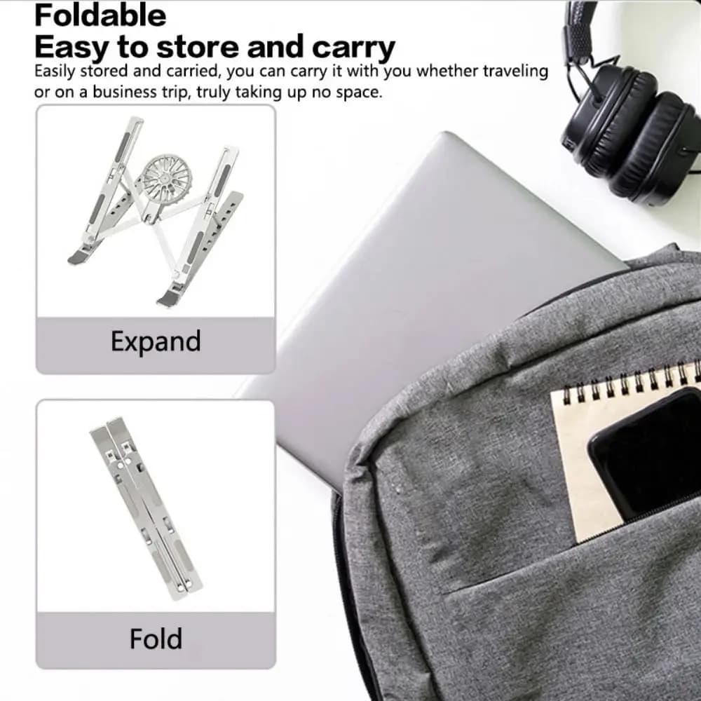 Foldable Laptop Cooler Stand Portable Stand With Fans Laptop Desktop Bracket Adjustable Stand Stable Folding Laptop Stand