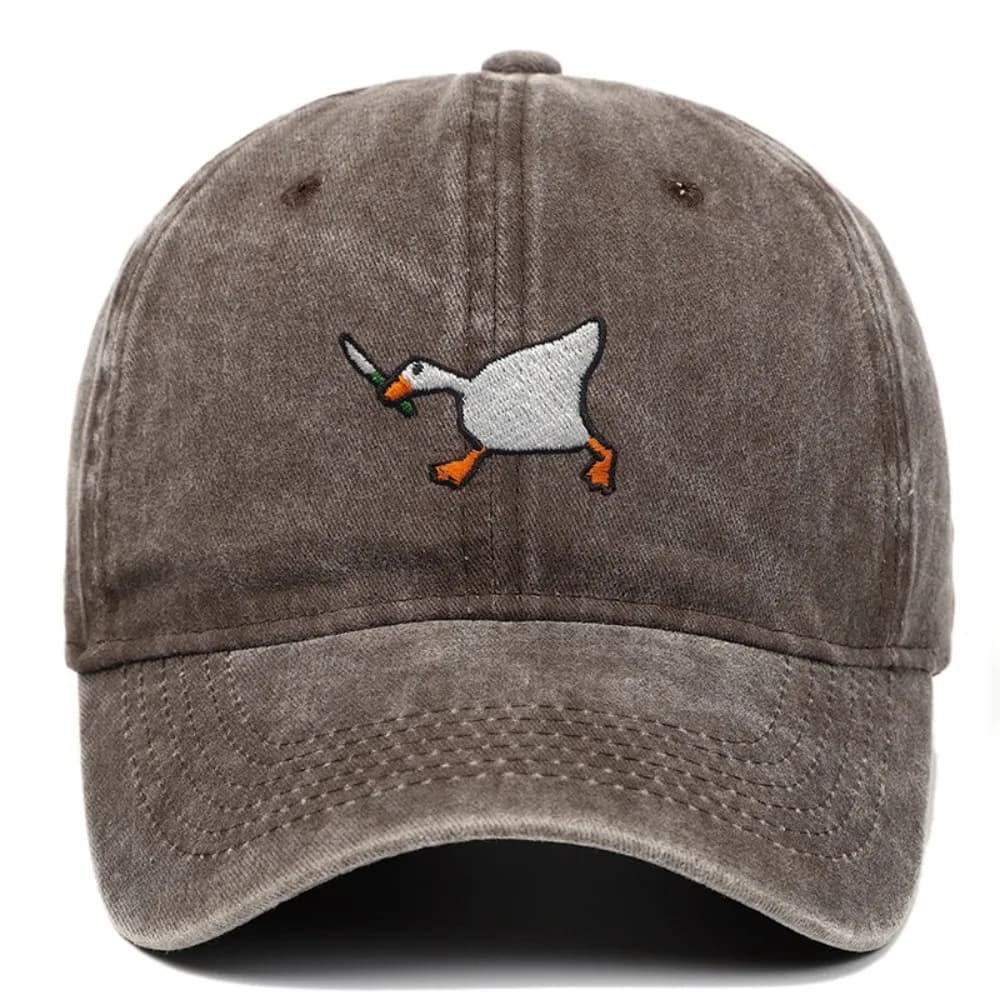 Fashion Embroidery Goose White Goose Baseball Cap Solid Color Unisex Trucker Hat Adjustable Snapback Hat Men