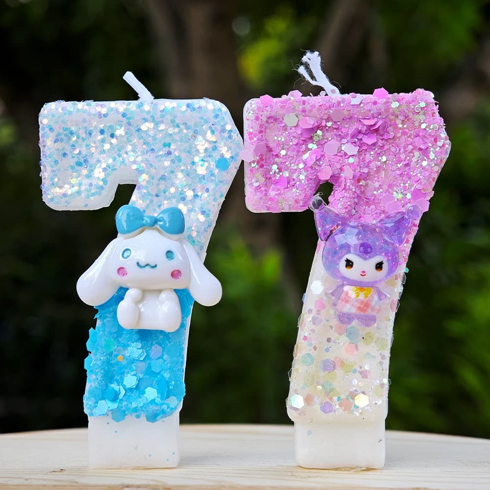 Candeline Numeriche 0-9 per Compleanno, Candeline Carine a Forma di Cinnamoroll, Decorazioni per Torte, Accessori per Feste di Compleanno per Bambini