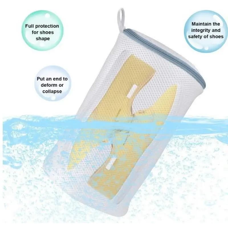 Bag for washing the durable mesh shoes with zipper, multipurpose bag for washing sneakers, bras and delicate garments – Washable in washing machine