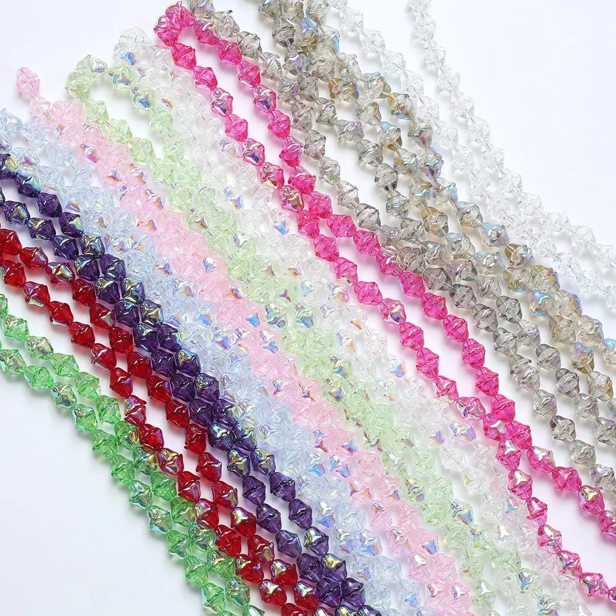 Perline iridescenti a forma di giglio della valle con foro dritto per braccialetti, collane, orecchini, accessori per capelli e gioielli fai da te