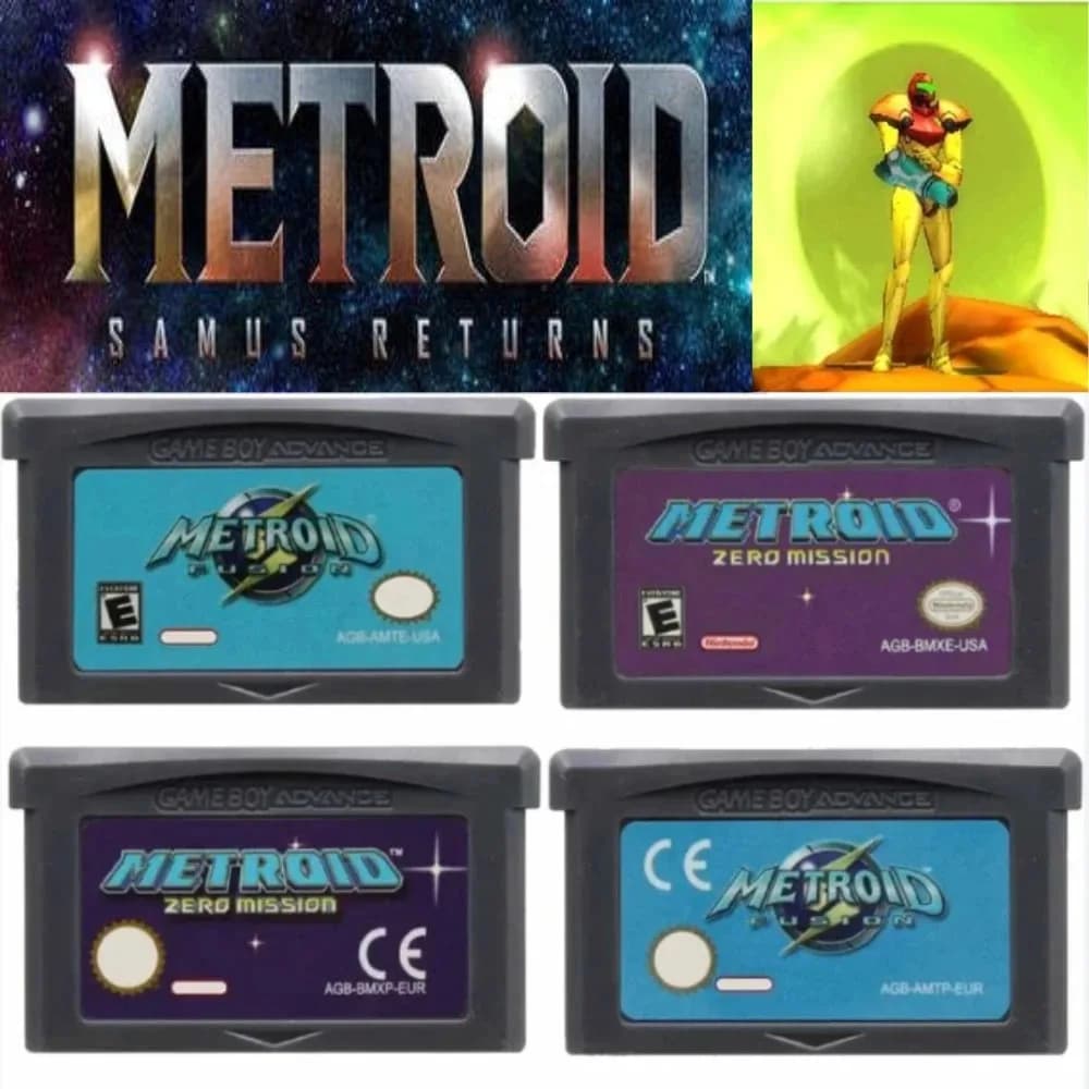 popolare GBA/NDS/USA/EUR Versione Cartuccia per videogiochi a 32 bit Console Card Metroid Series GBA Game Fusion Zero Mission per