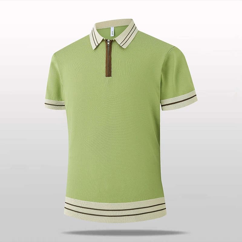 T-Shirt Polo da Uomo, Moda di Lusso, Lavorazione Jacquard, Tinta Unita, Stile Coreano, Maglietta Casual Primaverile ed Estiva