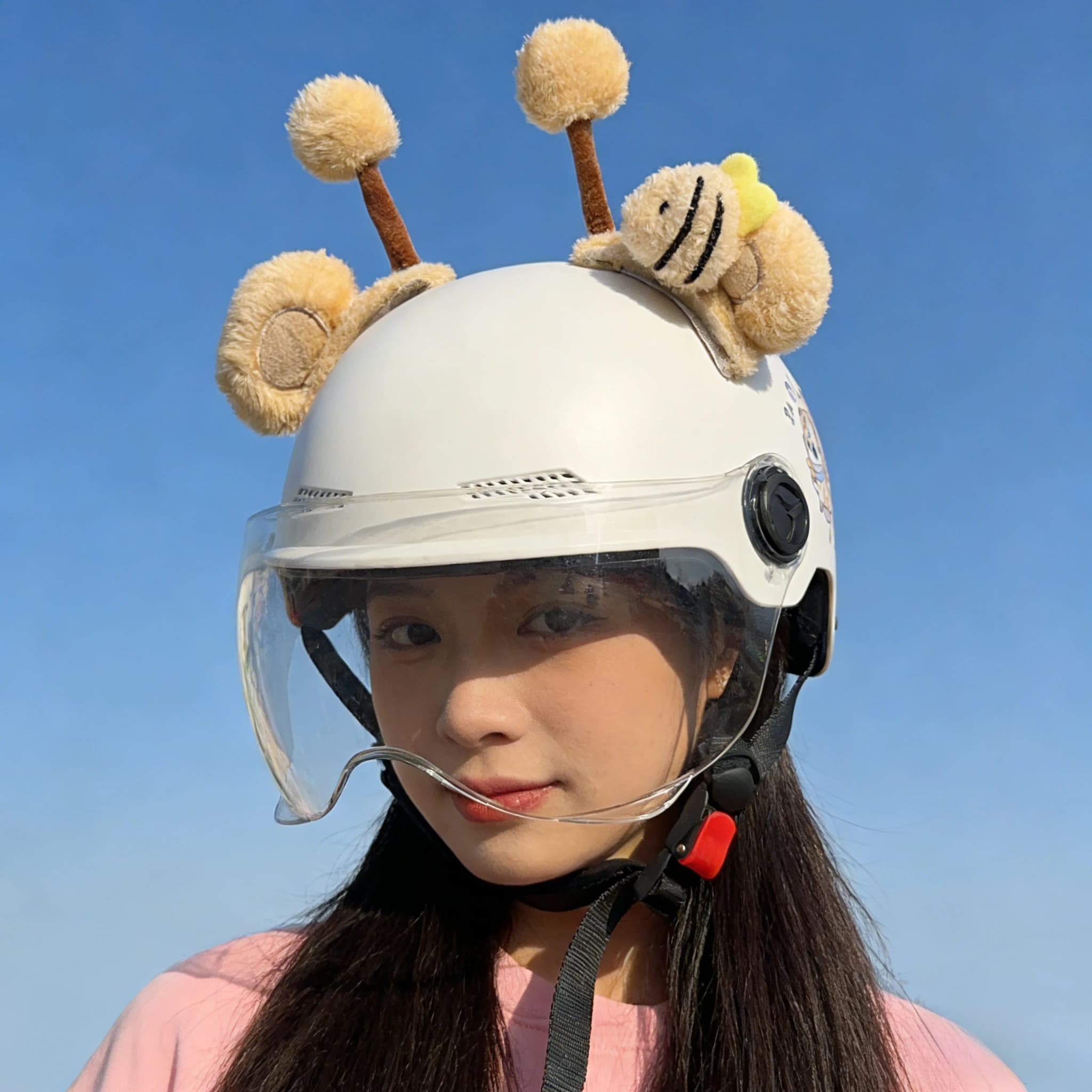 Accessories for Bee Shaped Helmet with Hook Sticker and Antennas Funny for Cycling, for Kids and Adults (Casco NOT Included)