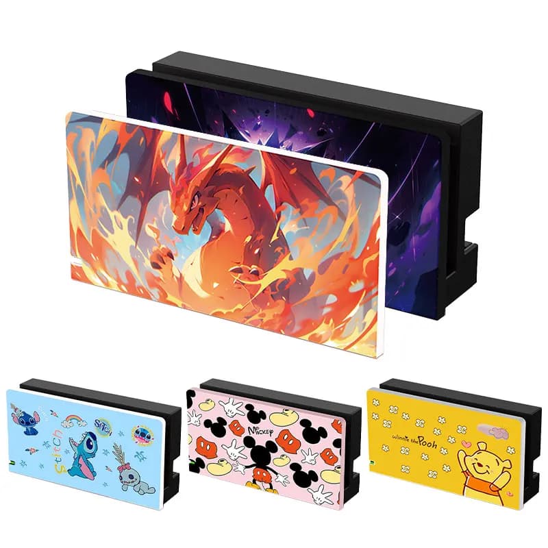 Cover Protettiva Decorativa con Design Anime Cartoon per Nintendo Switch OLED TV Dock Station - Piastra Frontale Sostitutiva