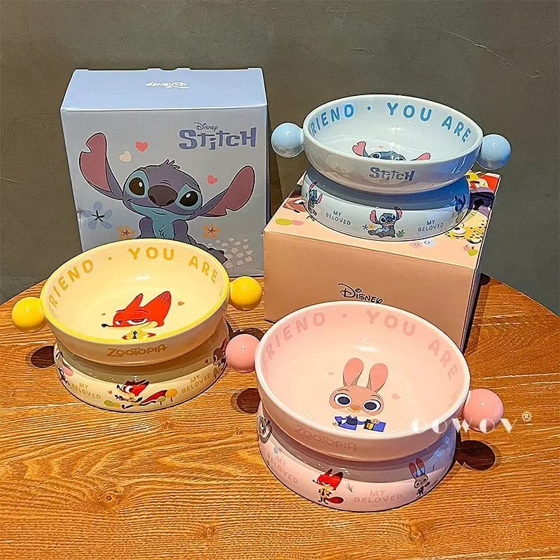 Cartoon Disney Zootopia Judy Hopps Nick Wilde carino ceramica gatto cane ciotola per animali domestici non facile schizzi non facile smash per pezzi