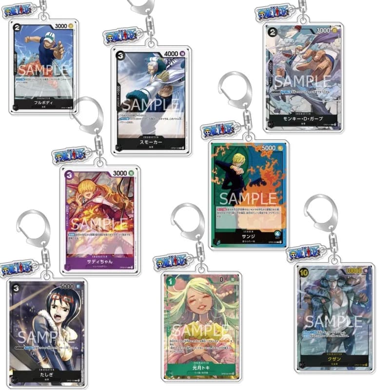 Keychain OP OPTCG Card Rob Lucci Smoker Tashigi Backpack Pendant Anime Game Fans Gift Recycled Acrylic Decoration Rare Card Toy