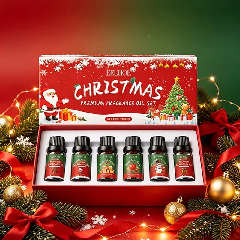 Christmas Fragrance Set 10mlx6pcs Premium Fragrance Oil Gift Warm Cedar Wood For Diffuser Humidifier Romantic Holiday Present