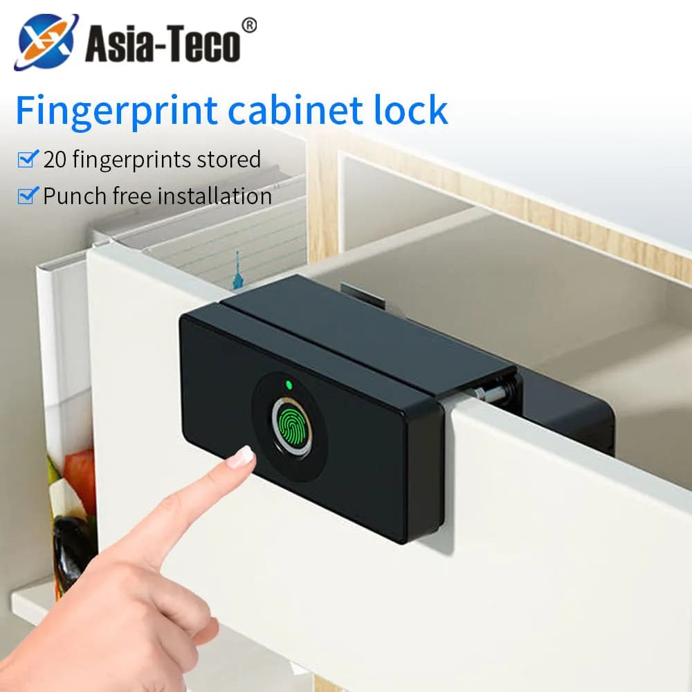 Smart Electronic Fingerprint Drawer Cabinet Lock Keyless Unlock antifurto serrature per File di sicurezza per bambini armadietto Siamese senza foratura
