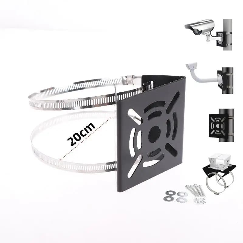 1 Set Column Monitoring Bracket with Universal Joint Camcorder Support Rear Support Iron Hoop plate Mounting bracket for lamp pole