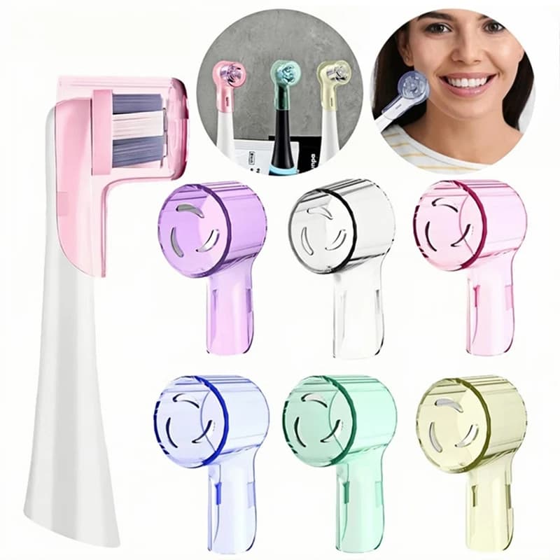 2-8-piece dust brush covers, compatible with Braun for protection of Oral B and Io series electric toothbrush head