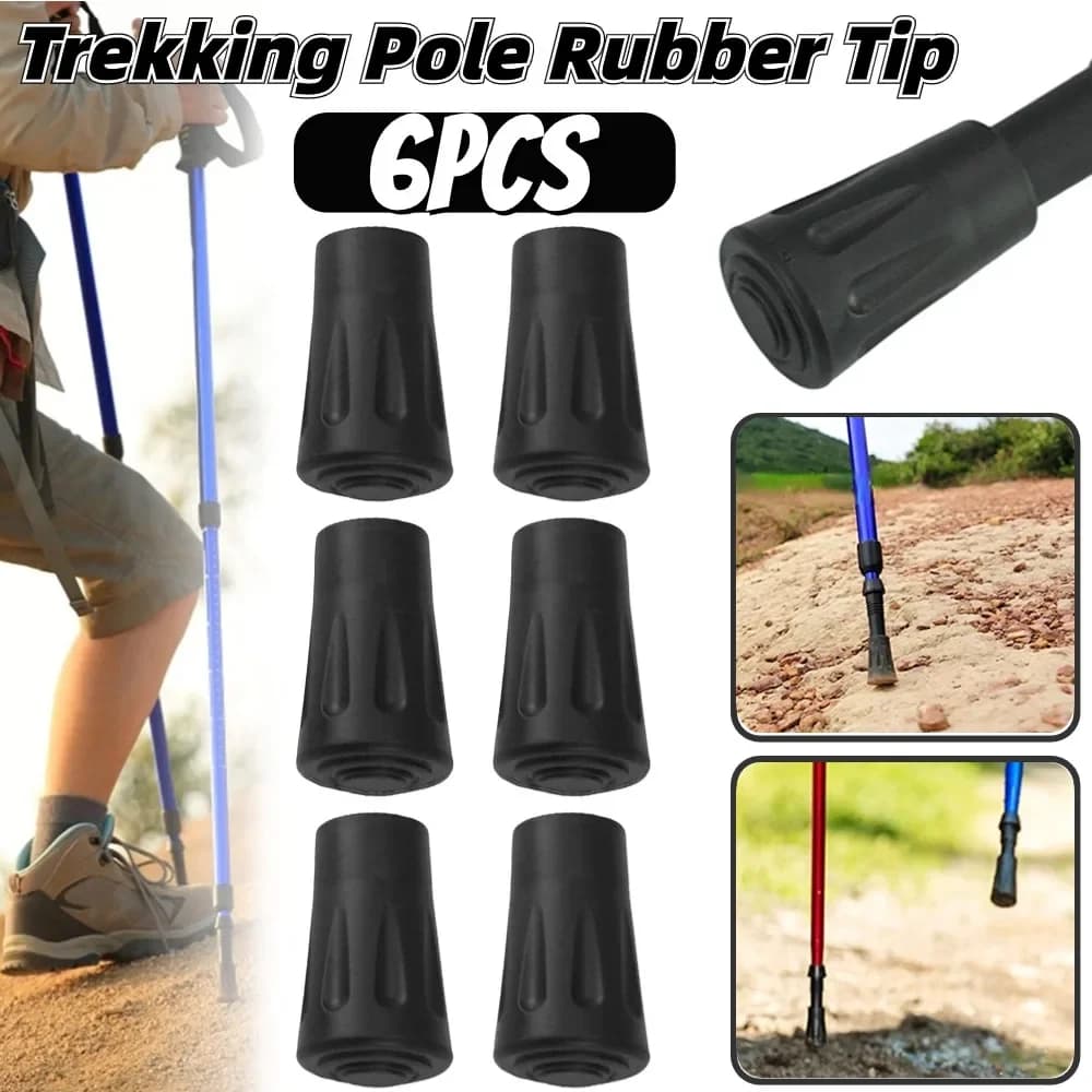 6 spare parts rubber reinforced cap terminal hammer stick by Trekking stick by Trekking stick protection Cap outdoor field accessories