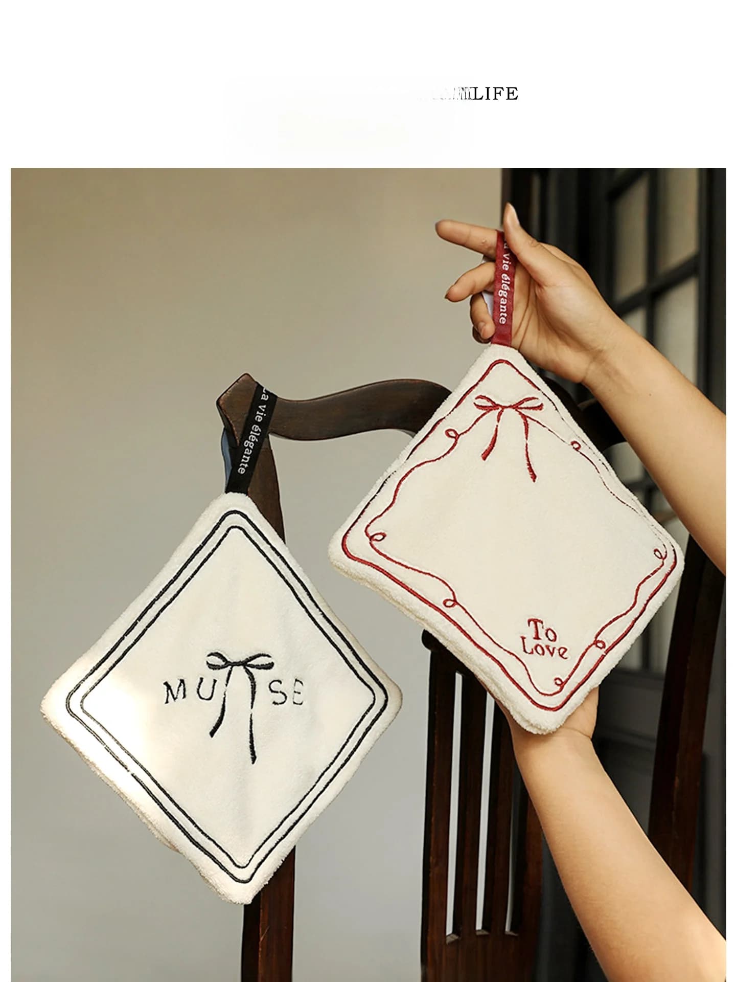 Tlife double layer towels, thick and highly absorbent, to hang, for kitchen, bathroom, home cleaning and floor washing