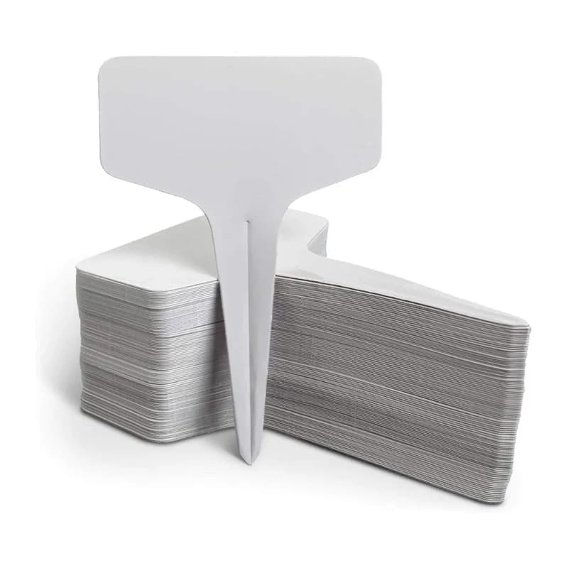 Set di 50/100 Etichette per Piante, Targhette in Plastica a Forma di T per Giardino, Marcatori per Semi e Piante in Vaso