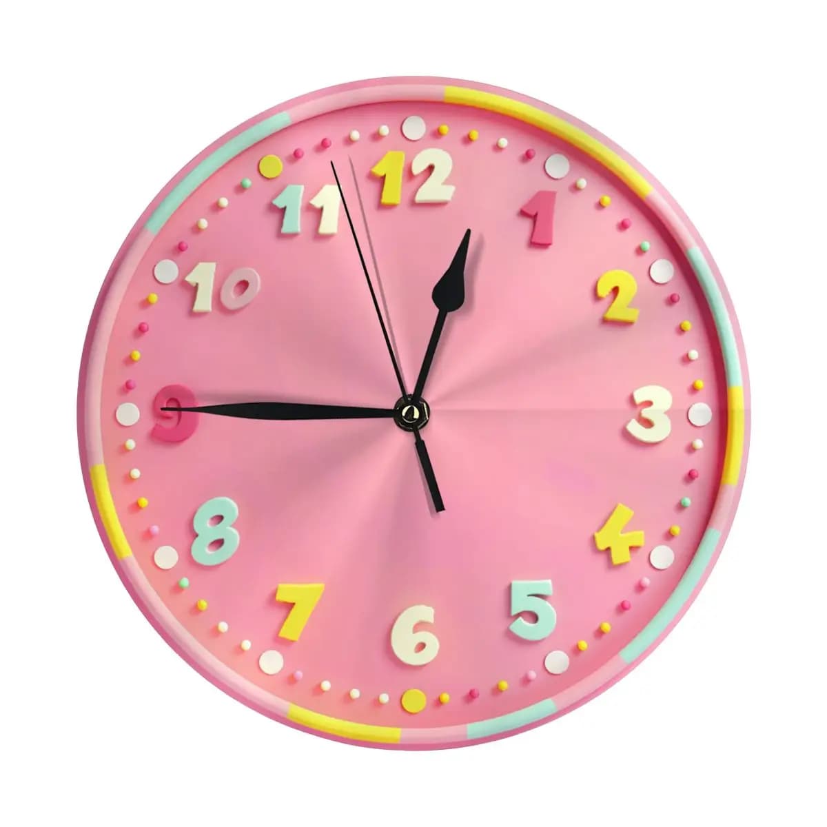 Pink Sweet Sugar Round Wall Clock Artistic Decorations for Home Office PVC Wall Clock for Home Office