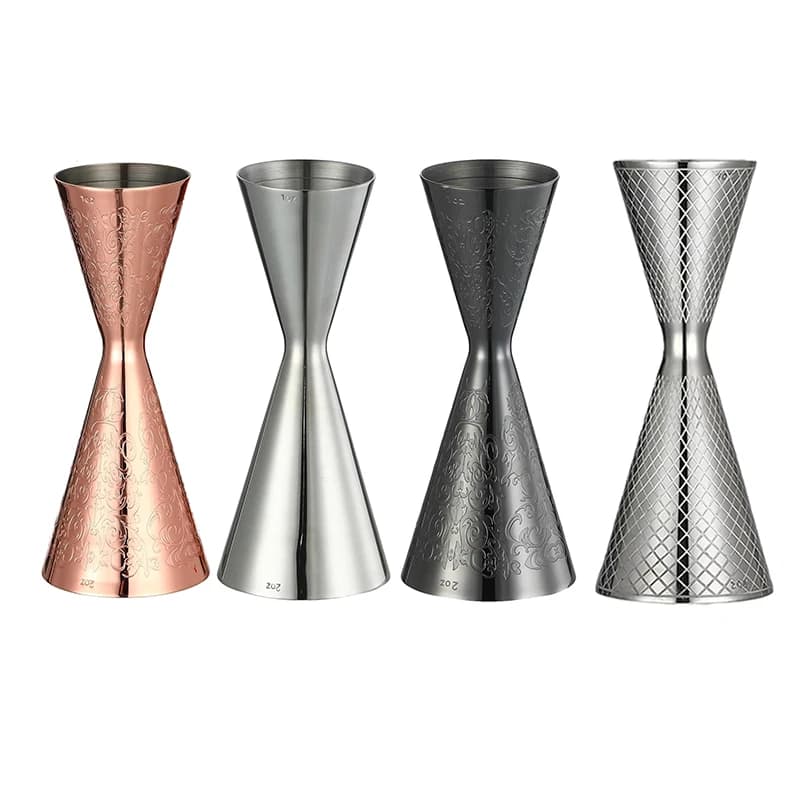 Misura di barra per jigger doppio cocktail Jigger in stile integrato con strumenti da bar con motivo inciso
