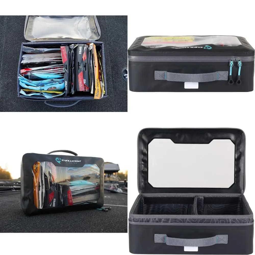 Large Waterproof Plastic Mob Box for EVA Foam Interior, Transparent Cover and Removable Dividers for Fishing Tools Organization