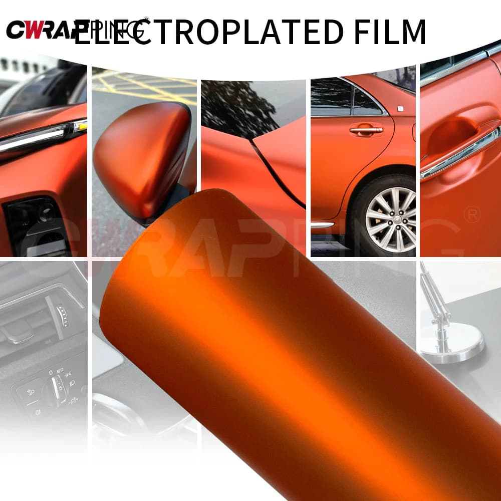 Vinile per avvolgimento per auto arancione tramonto per caschi da moto Forniture opache Pellicola per avvolgimento per auto Decorazione per veicoli Adesivo per copertura del corpo