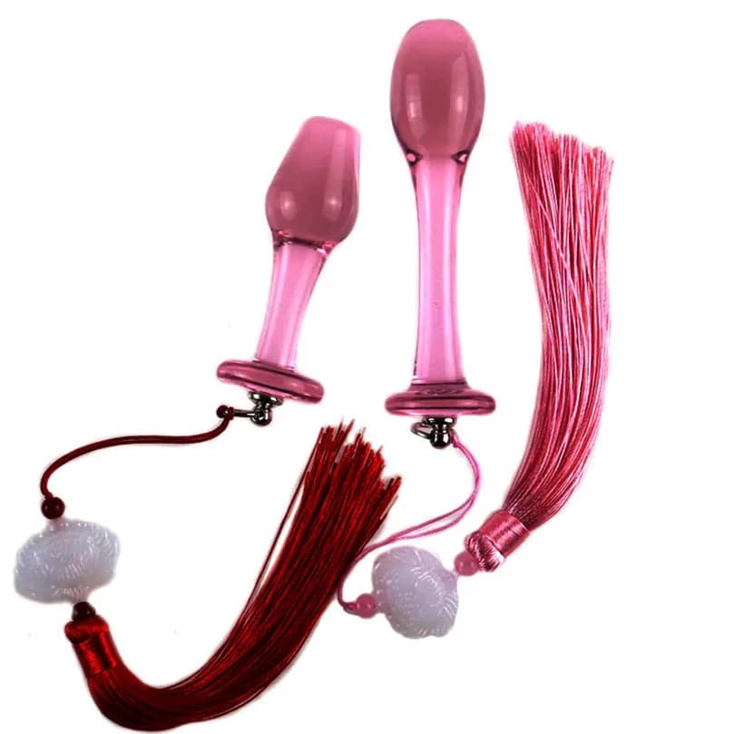Plug Anale Piccolo Trasparente a Forma di Calice da Vino Rosa L74X24/103X25mm, Giocattoli Erotici per Masturbazione Femminile, SM e Sesso di Coppia