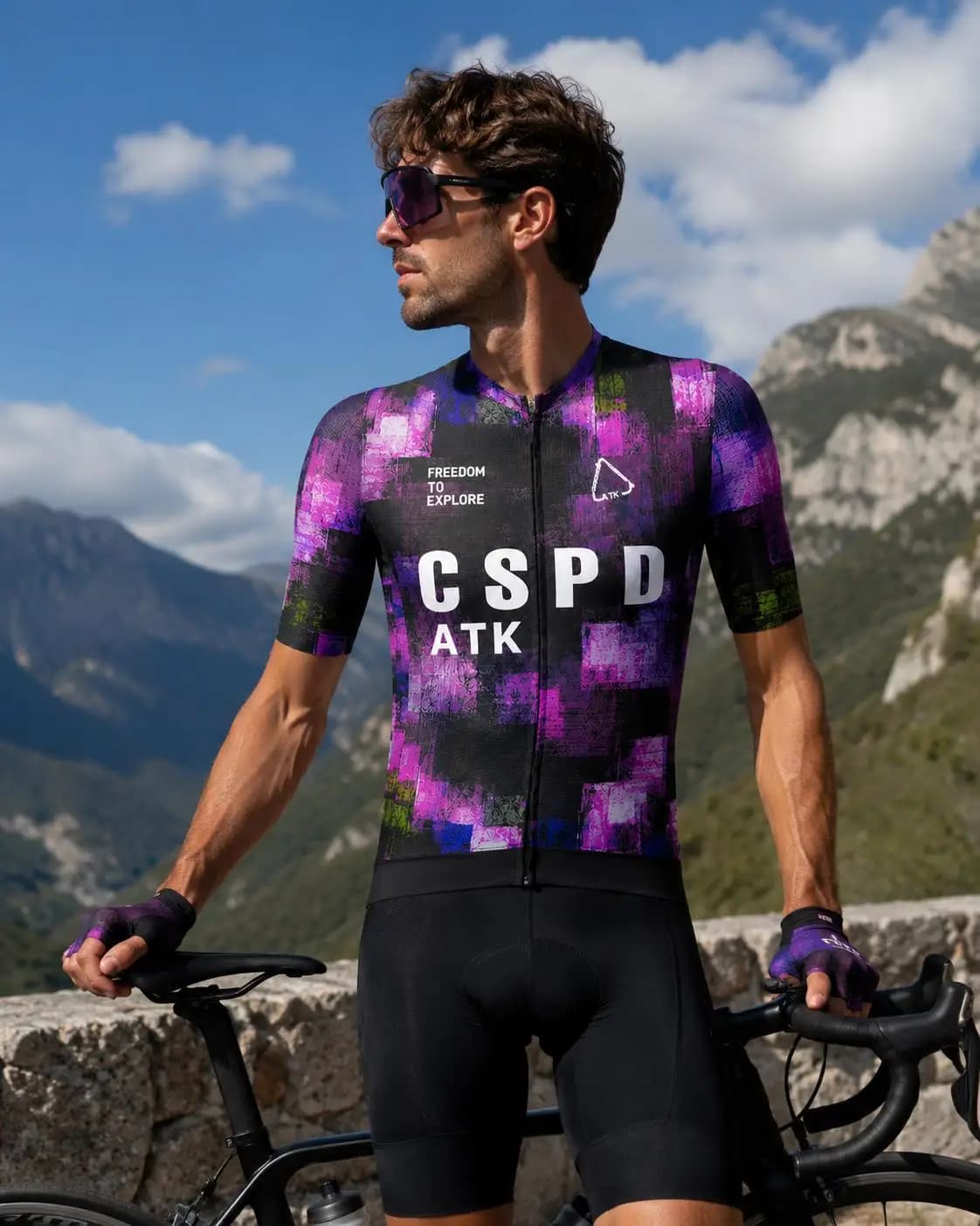 CSPD ATK Men's Cycling Wear Summer PRO TEAM High Quality Energy Belt Cycling Sweatshirt Ultra Thin Quick Drying Cycling Jersey