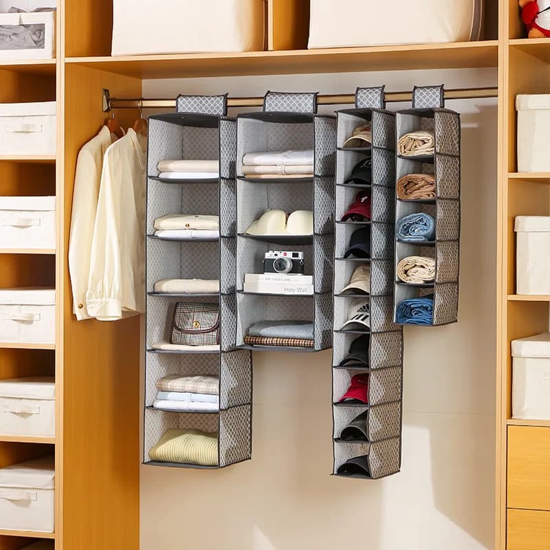 Multi-layer Storage Hanging Bag for Home Wardrobe Hanging Clothing Storage Bag Foldable Bag Miscellaneous Stereo Storage